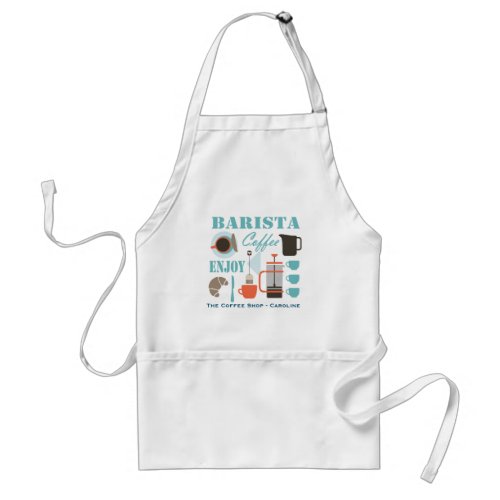 Customized professional barista design adult apron