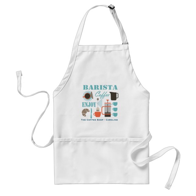 Customized professional barista design adult apron (Front)