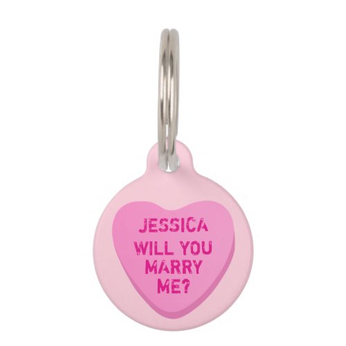 Customized Proposal Candy Heart Pet ID Tag