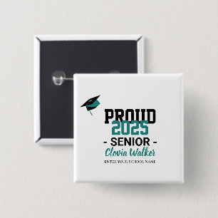 Customized proud school senior graduate button