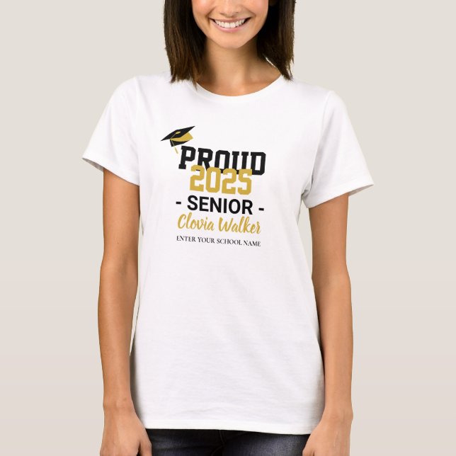 Customized proud school senior graduate T-Shirt (Front)