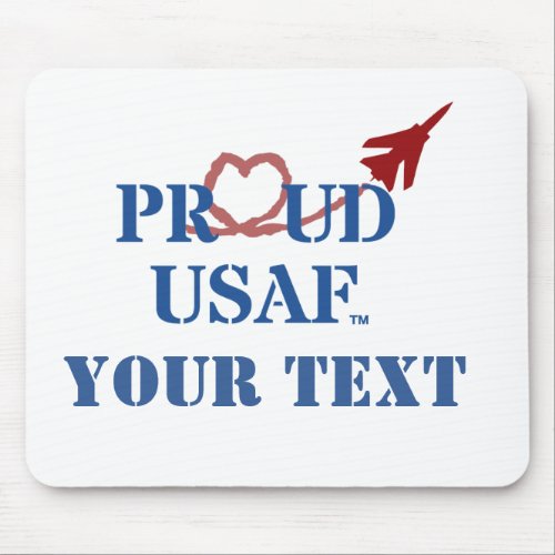 Customized Proud USAF _ Jet with Heart Vapor Mouse Pad