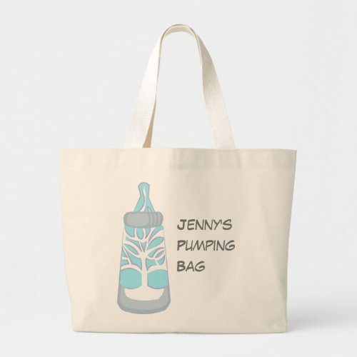 Customized Pumping Blue Large Tote Bag