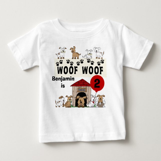 Customized Puppy Dog Birthday Tshirt (Front)
