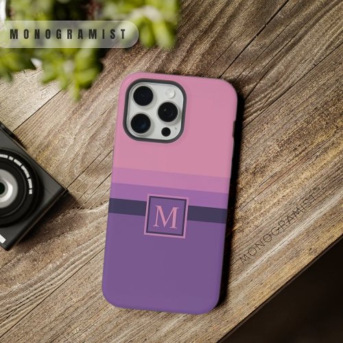 Customized Purple Lavender Violet Pink Color Block iPhone 15 Pro Max Case