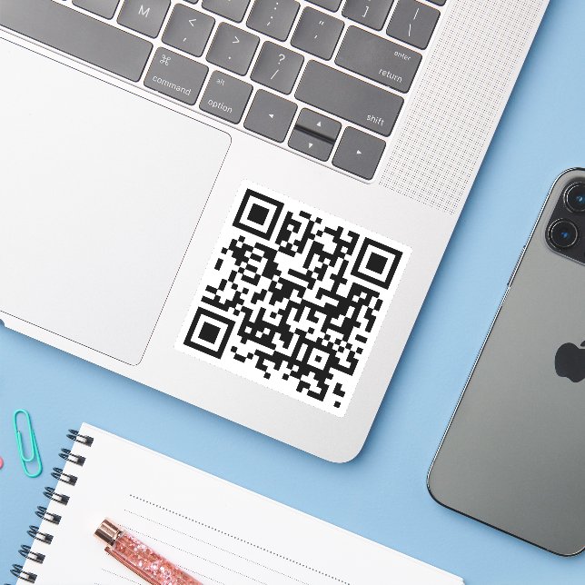 Customized QR Code Sticker (Laptop w/ iPhone)