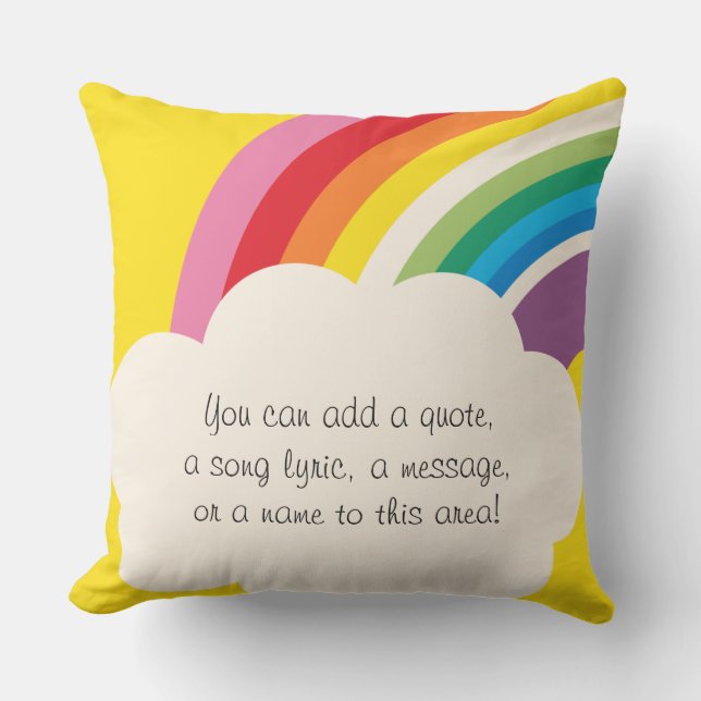 Customized Quote Lyric Rainbow LGBT Outdoor Pillow (Front)