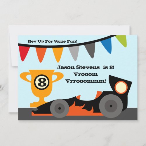 Customized Racing Car Birthday Invitations