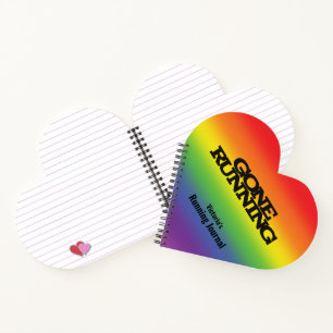 Customized Rainbow Background Running Journal