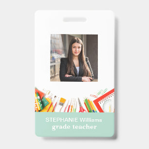 Customized Rainbow School Teacher ID badge