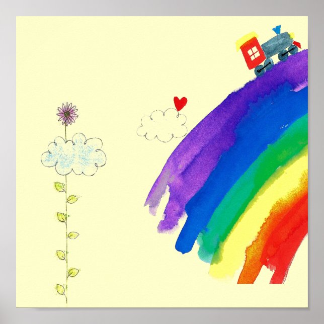 customized rainbow train print (Front)