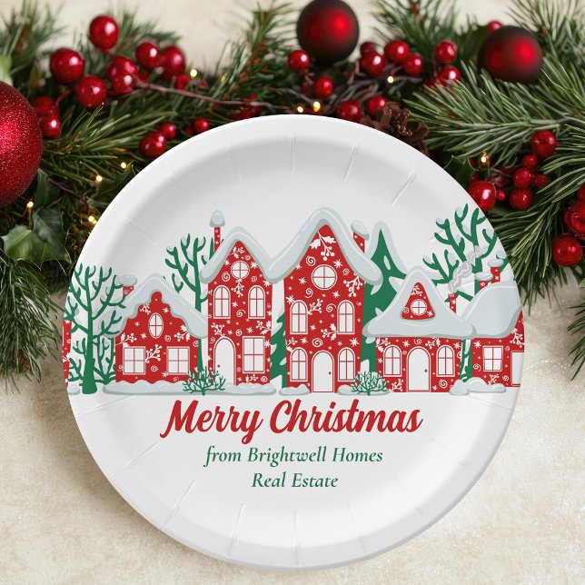 Customized Real Estate Company Christmas Party Paper Plates (Creator Uploaded)