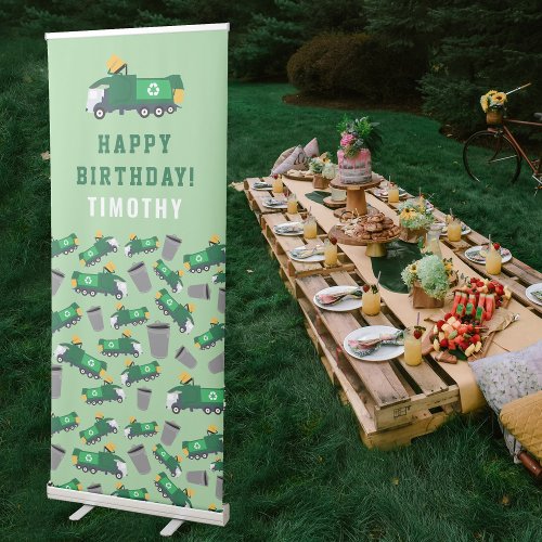 Customized Recycling Garbage Truck Birthday Retractable Banner