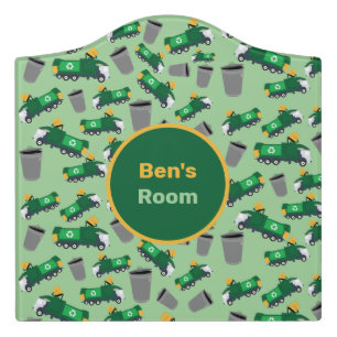 Customized Recycling Garbage Truck Pattern Door Sign