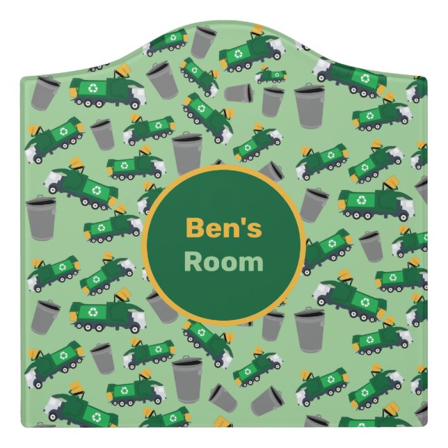 Customized Recycling Garbage Truck Pattern Door Sign (Large Crest Front)