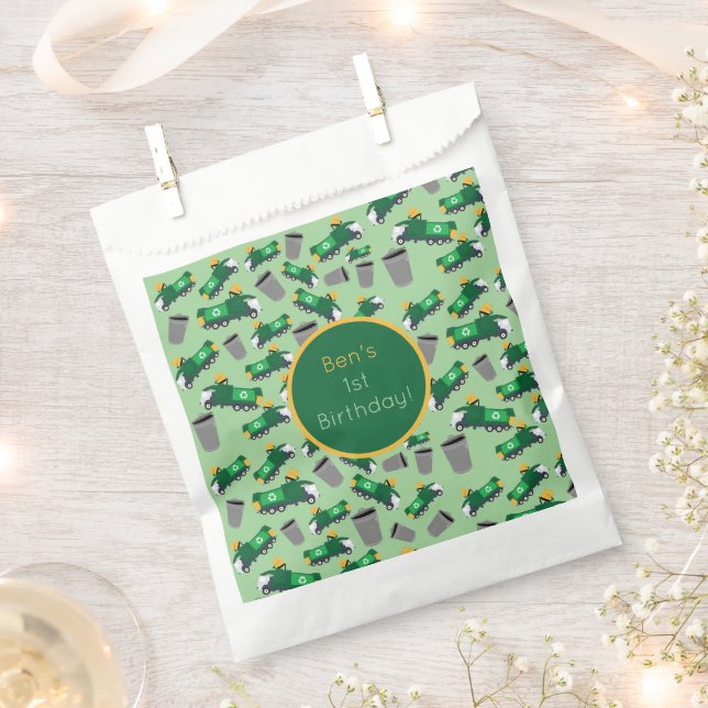 Customized Recycling Garbage Truck Pattern Favor Bag (Clipped)