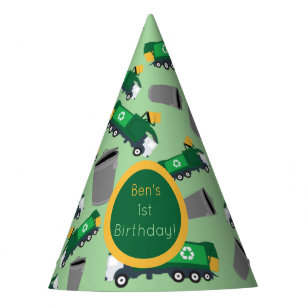 Customized Recycling Garbage Truck Pattern Party Hat