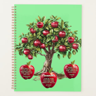 Customized Red Apple Tree Of Life Bible Verses Planner