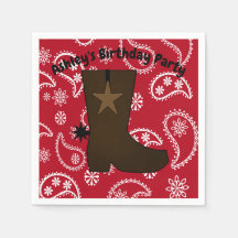 Customized Red Bandana Cowboy Boot