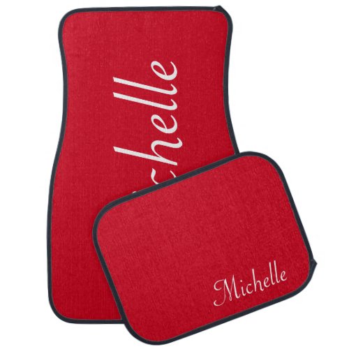 Customized Red Classy Script Name Personalized Car Floor Mat