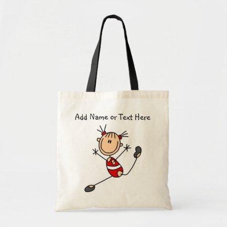 Customized Red Girl Gymnast  Tote  Bag
