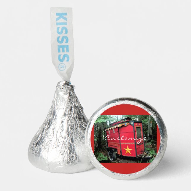 Customized Red Gypsy tiny caravan Hershey®'s Kisses® (Front)