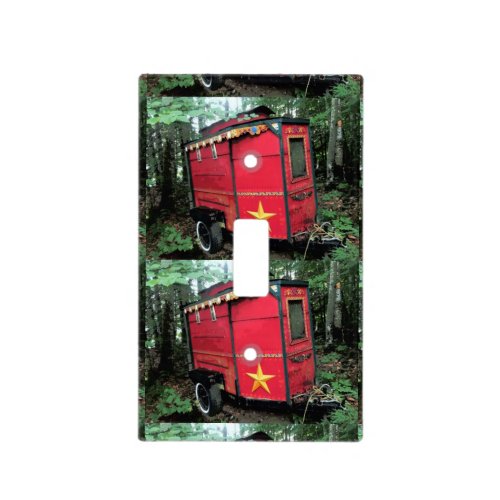 Customized Red Gypsy tiny caravan On caravan Light Switch Cover