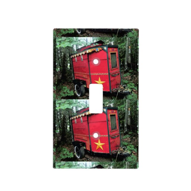Customized Red Gypsy tiny caravan On caravan Light Switch Cover (Front)