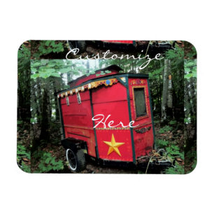 Customized Red Gypsy tiny caravan Thunder_Cove Magnet