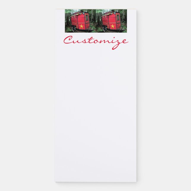 Customized Red Gypsy tiny caravan Thunder_Cove Magnetic Notepad (Front)