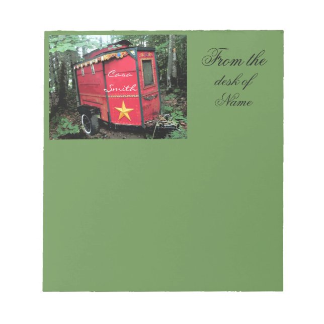 Customized Red Gypsy tiny caravan Thunder_Cove Notepad (Front)