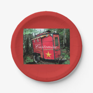 Customized Red Gypsy tiny caravan Thunder_Cove Paper Plates