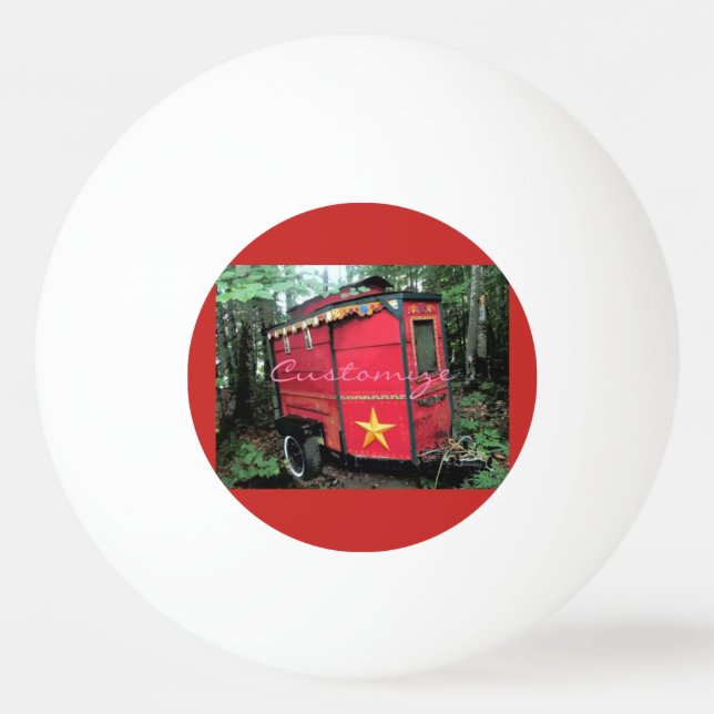 Customized Red Gypsy tiny caravan Thunder_Cove Ping Pong Ball (Front)