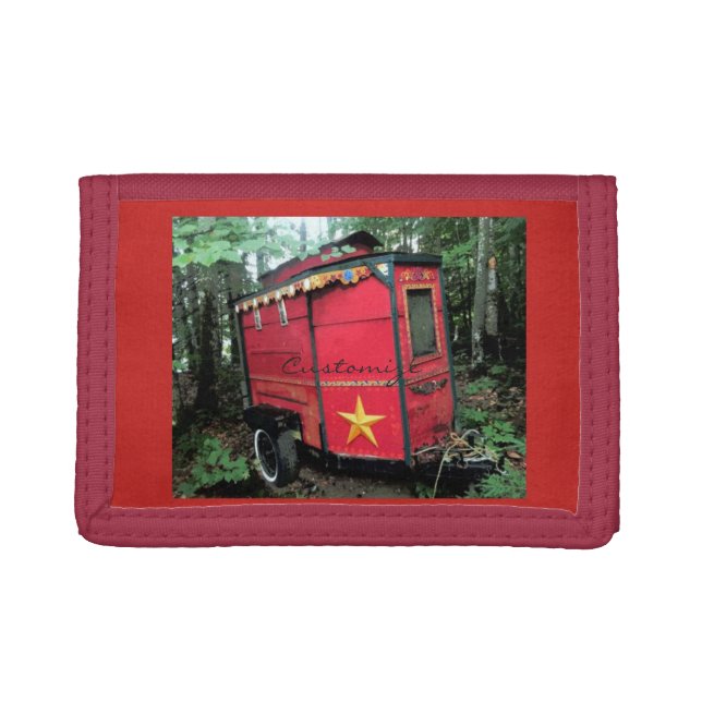 Customized Red Gypsy tiny caravan Thunder_Cove Tri-fold Wallet (Front)
