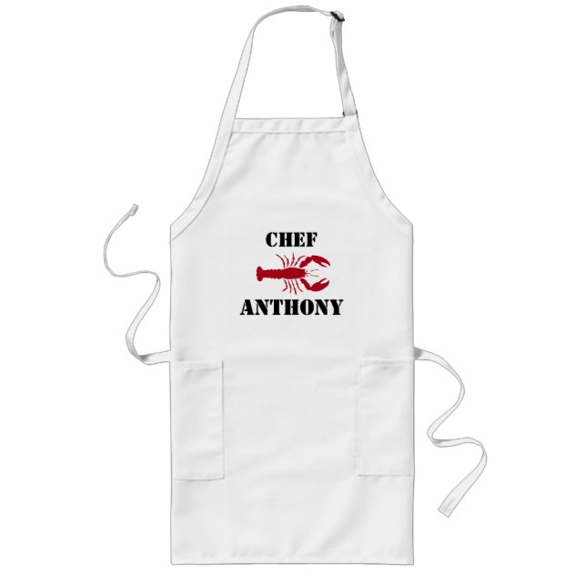 Customized Red Lobster White Chef Apron (Front)