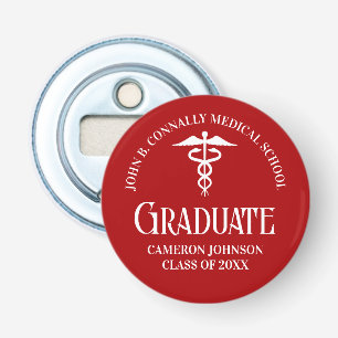 Customized Red Medical School Graduation Party Bottle Opener
