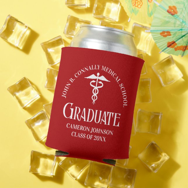 Customized Red Medical School Graduation Party Can Cooler (In Situ Summer)