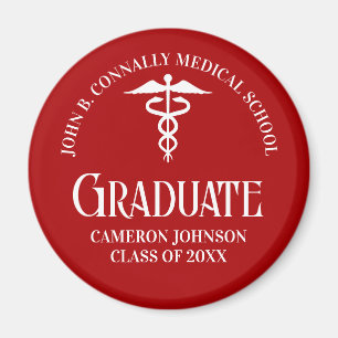 Customized Red Medical School Graduation Party Magnet