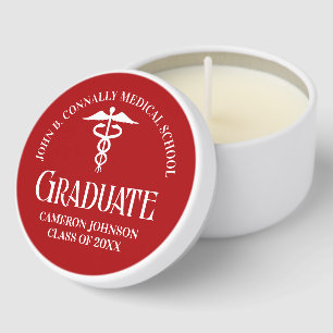 Customized Red Medical School Graduation Party Mini Candle Favors