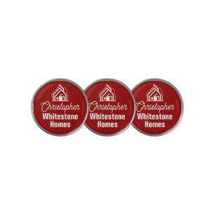 Customized Red Real Estate Company House Realtor Golf Ball Marker