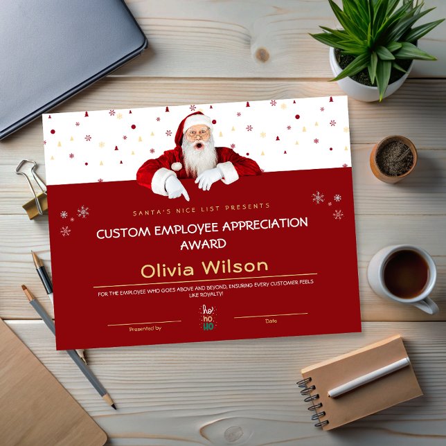 Customized Red Santa Christmas Awards for Employee (Customized Red Santa Christmas Awards for Employee)