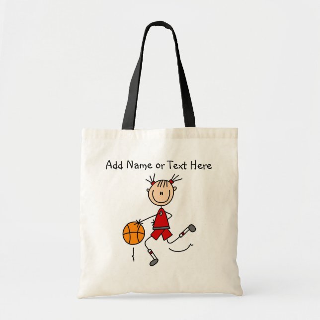 Customized Red Stick Girl Basketball Bag (Front)