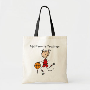 Customized Red Stick Girl Basketball Bag