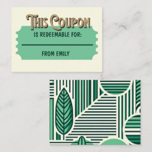 Customized Redeemable Ticket Gift Idea Coupon Card