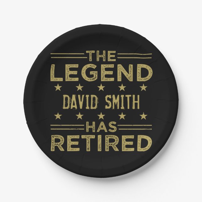Customized Retired Legend Paper Plates (Front)
