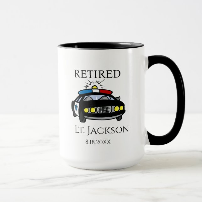 Customized Retired Police Officer Mug (Right)