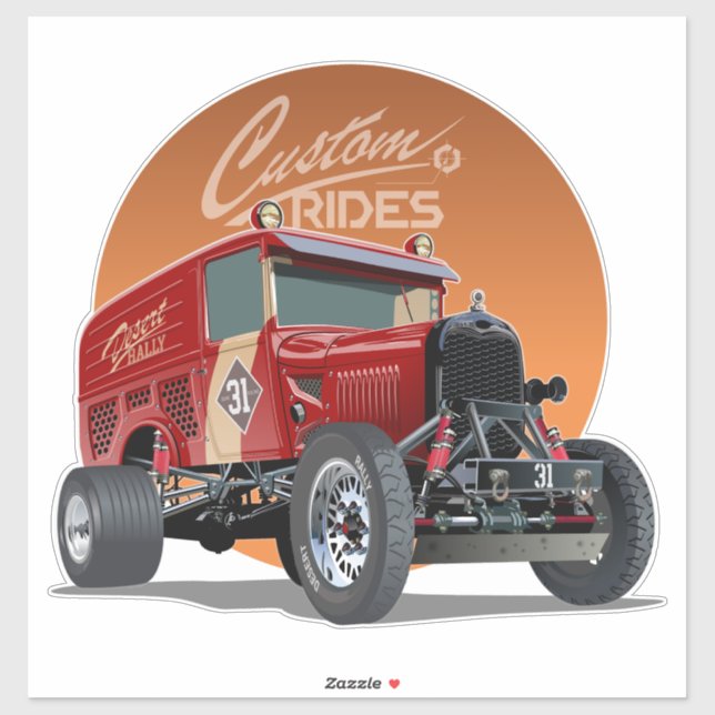 Customized retro race car concept sticker (Sheet)