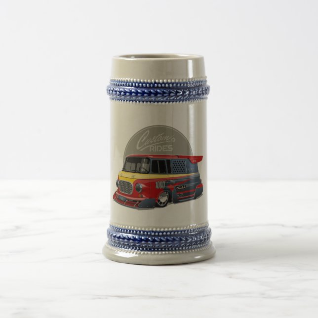 Customized retro race van concept beer stein (Center)