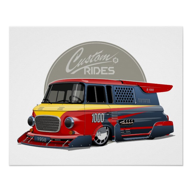 Customized retro race van concept poster (Front)