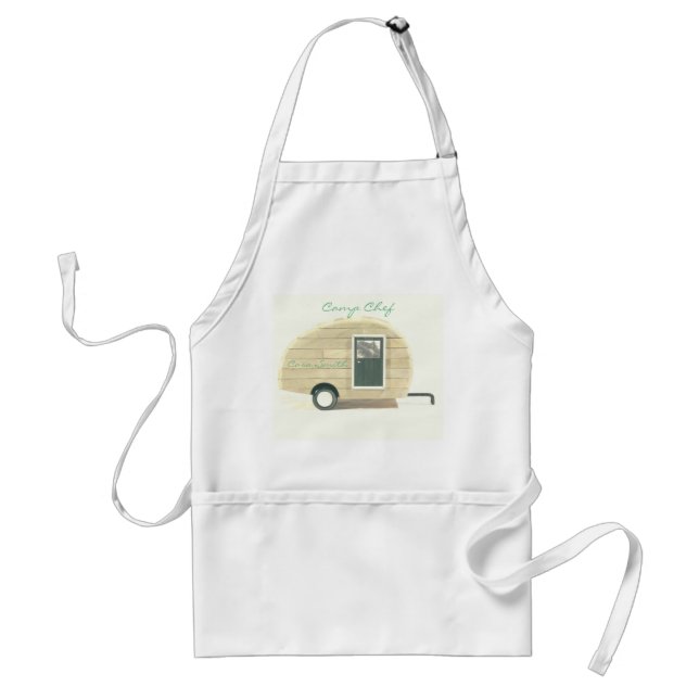 Customized Retro teardrop camper Adult Apron (Front)